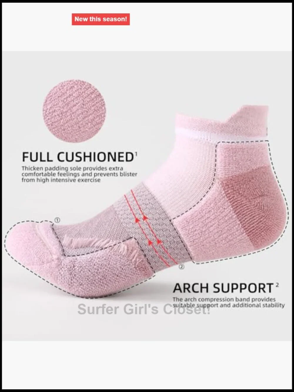 5 Pairs Ankle Running Socks for Women Athletic Low Cut Cushioned Tab Sports